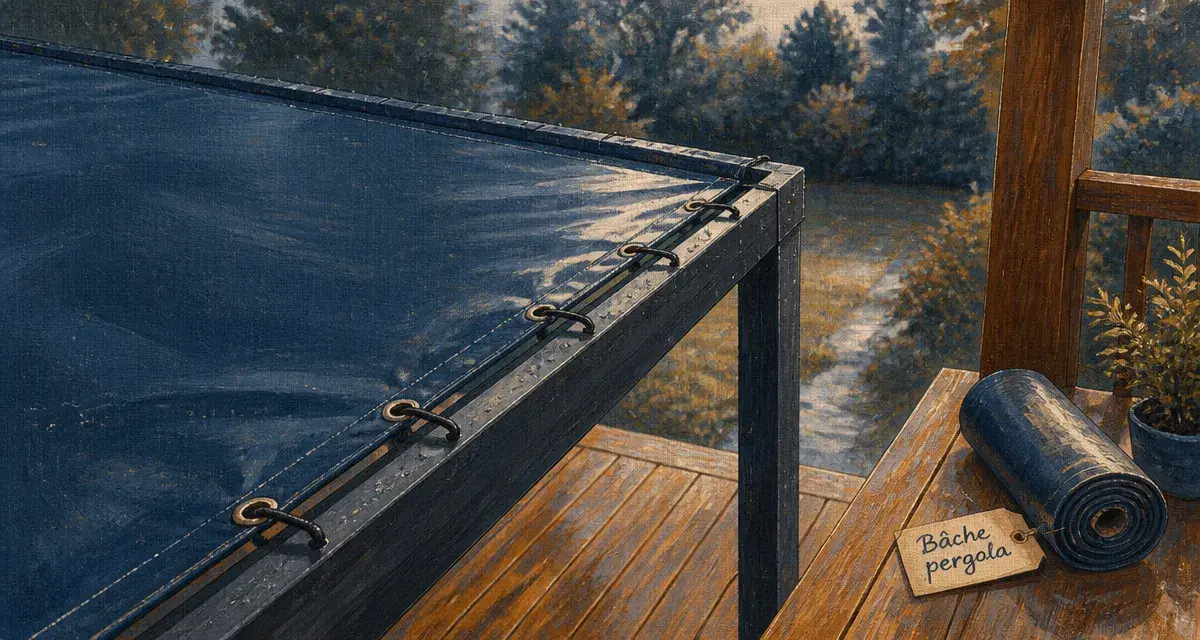 Bâche pour pergola PVC : protection étanche avec œillets et sandows