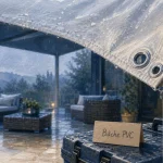 Bâche pour pergola PVC tendue pour protéger la terrasse