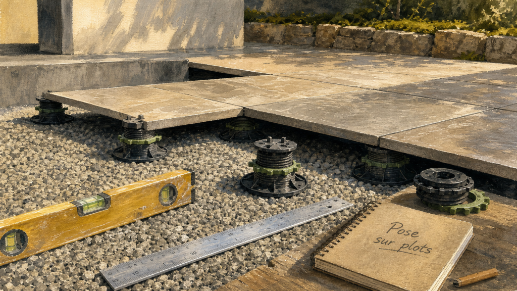 Carrelage sur plot inconvenients : terrasse sur plots réglables