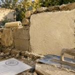 Crépi muret extérieur, taloche et finition durable