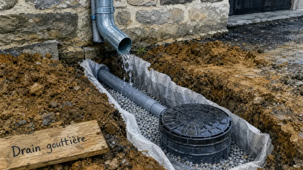 Drainage eau de pluie gouttière : les erreurs qui humidifient les fondations