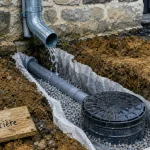 Drainage eau de pluie gouttière : tranchée drainante près des fondations