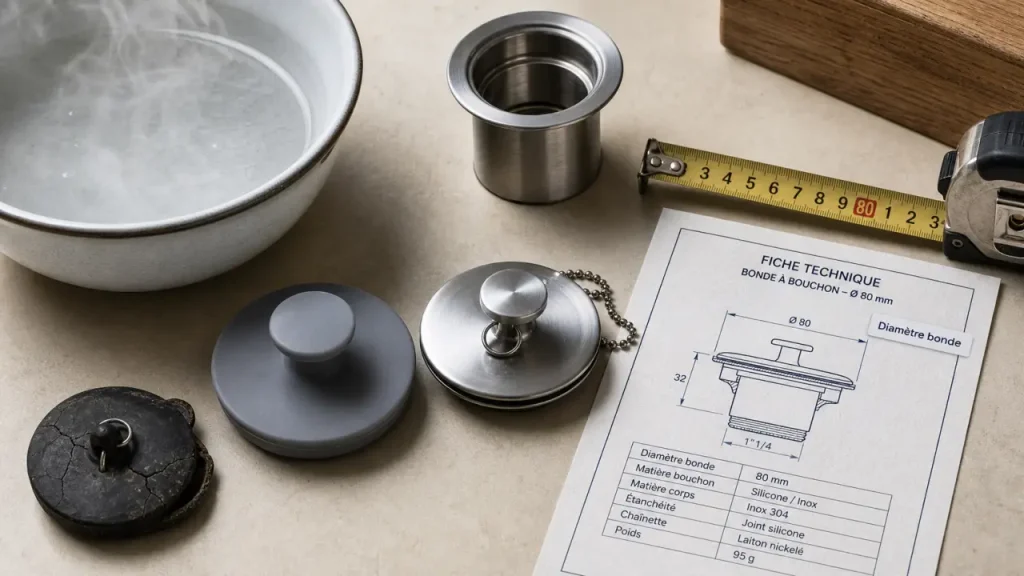 Bouchon d’évier : choisir le bon diamètre, le bon matériau et éviter l’achat inutile