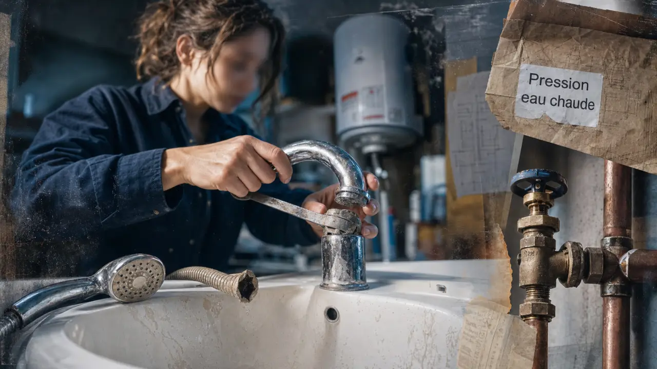 Pas de pression eau chaude : contrôle du chauffe-eau en atelier