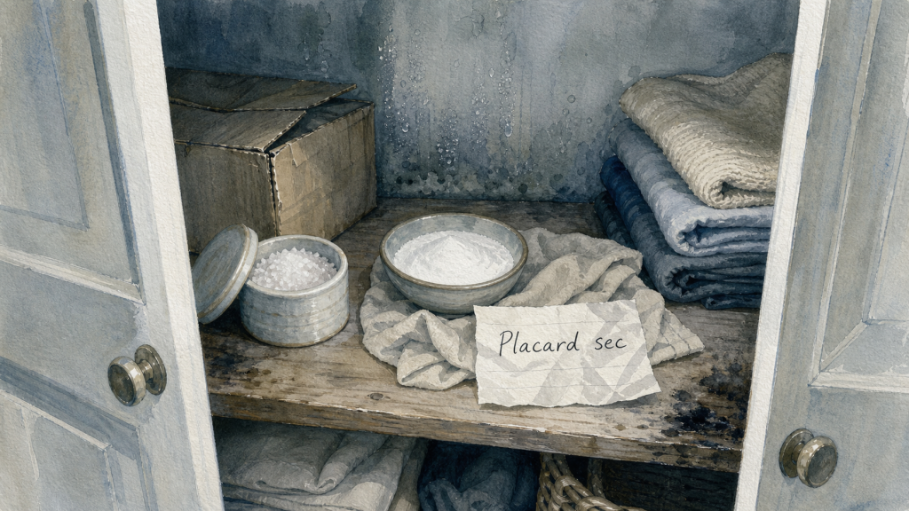 Placard humide : sel et ventilation pour chasser l’odeur de renfermé