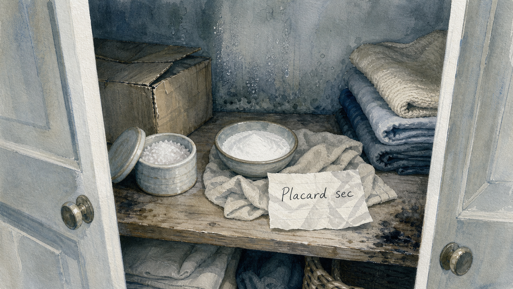Placard humide : sel et ventilation pour chasser l’odeur de renfermé