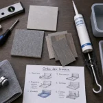 Renover une salle de bain : outils et matériaux sur planche, rénovation