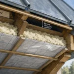 Toiture zinc isolation avec lame d’air ventilée 40 mm, pare-vapeur et isolation