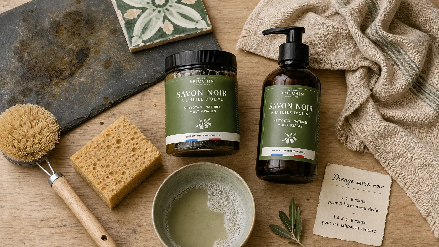 Utilisation du savon noir : 1 bouchon par litre, dosage pour maison, jardin et peau