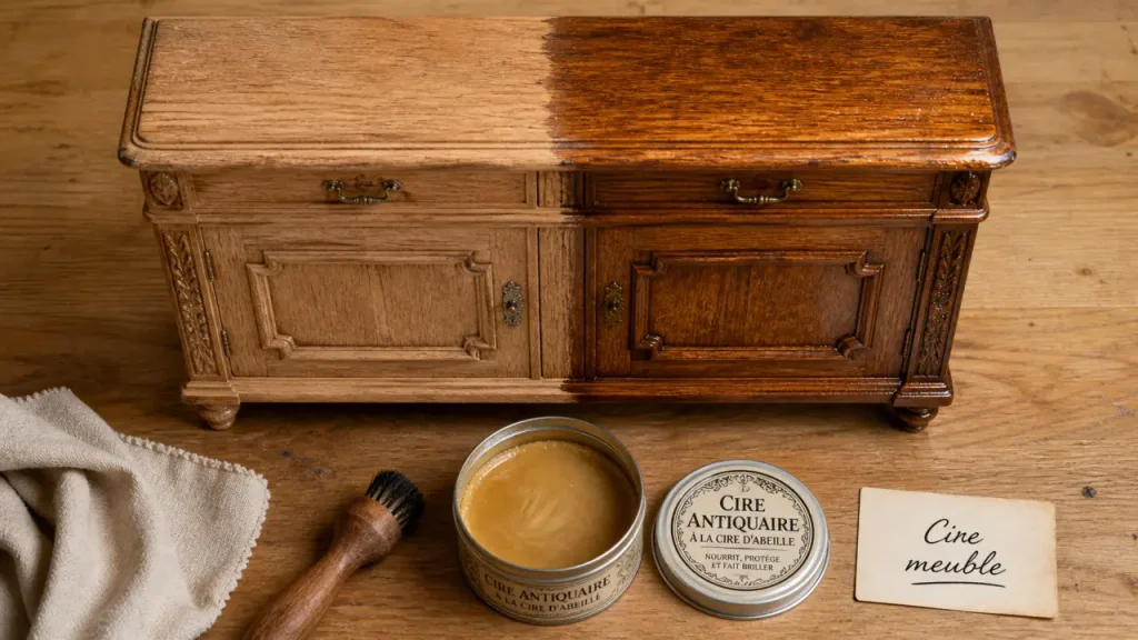 Cire meuble en bois : choisir la bonne formule, préparer le support et réussir le lustrage