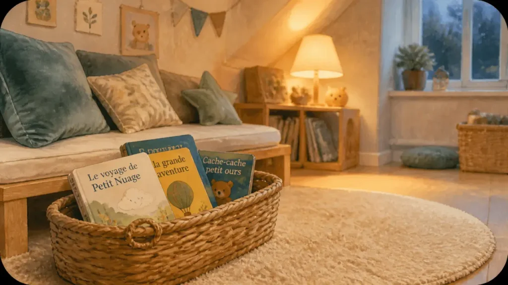 Coin lecture enfant : un espace calme, accessible et facile à faire vivre