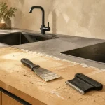 Plan de travail recouvert : comment recouvrir un plan de travail avec adhésif, stratifié, béton ciré ou résine