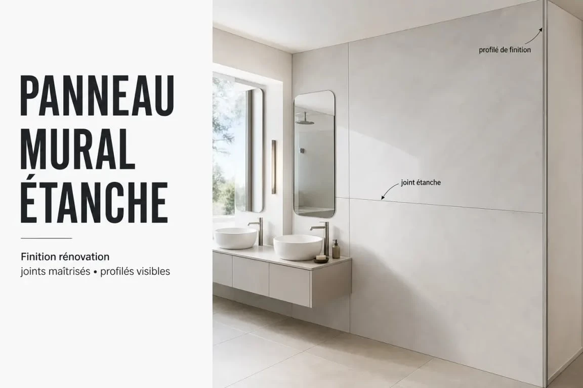 Exemple de finition mural étanche dans une salle de bain moderne