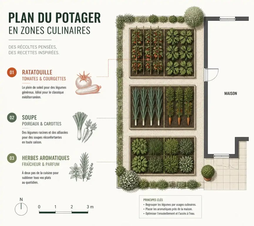 Plan d'organisation pour créer un potager nourricier pour cuisiner ses propres légumes
