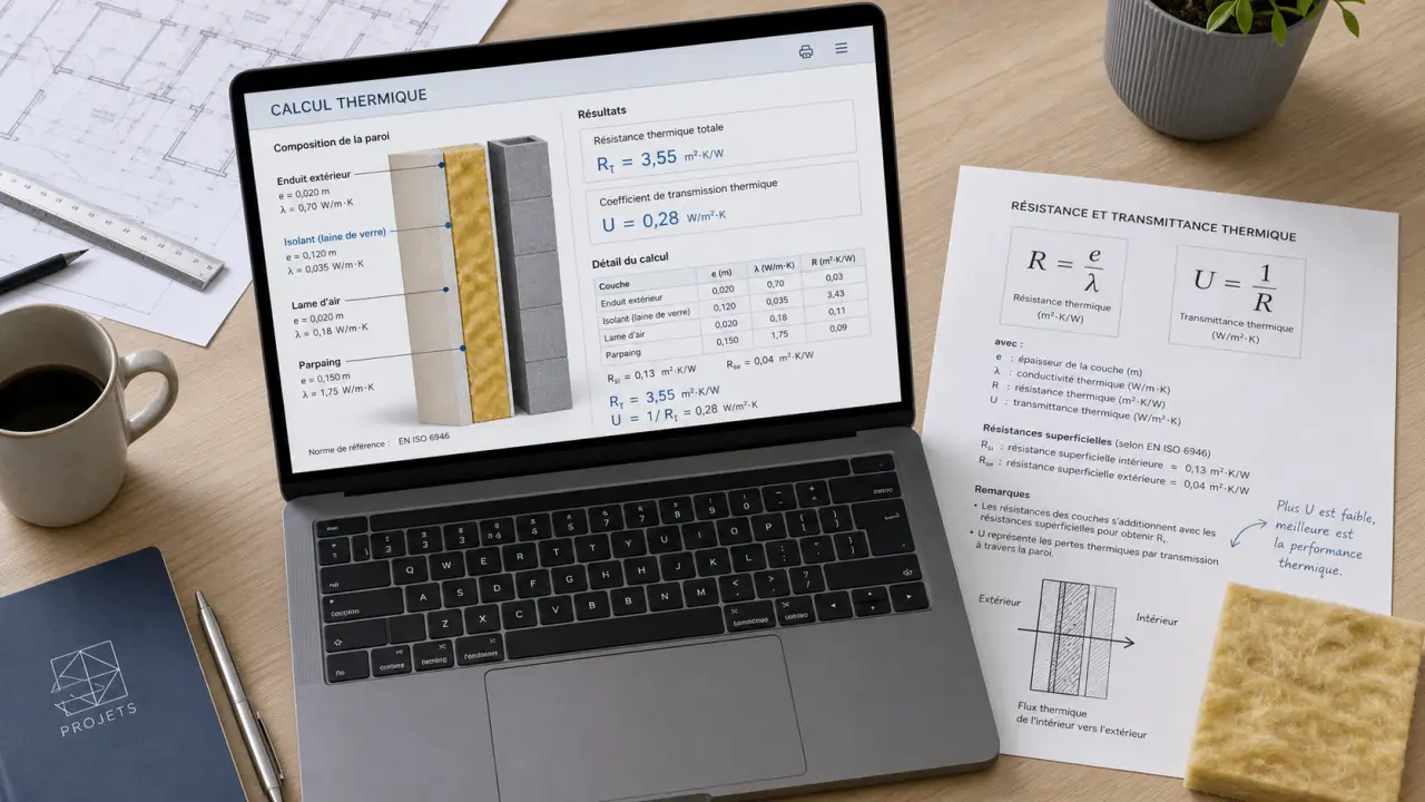 Logiciel calcul isolation thermique : point de rosée et résistance thermique