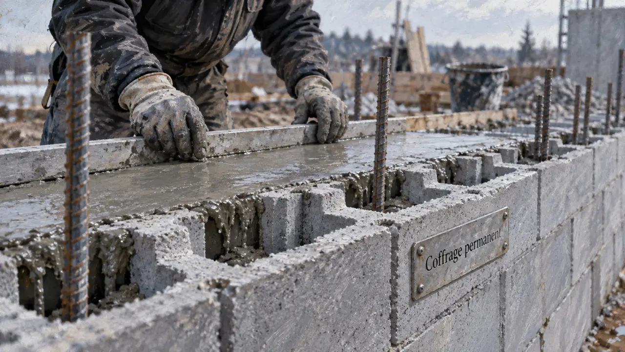 Agglo coffrant : coffrage permanent pour murs béton