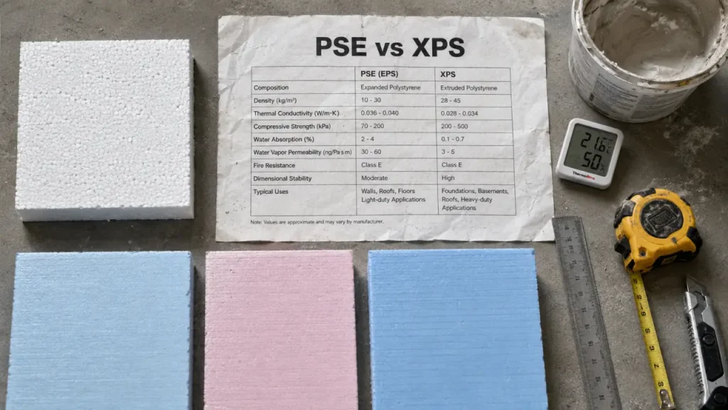 PSE ou XPS : choisir le bon polystyrène selon la zone, l’épaisseur et l’humidité