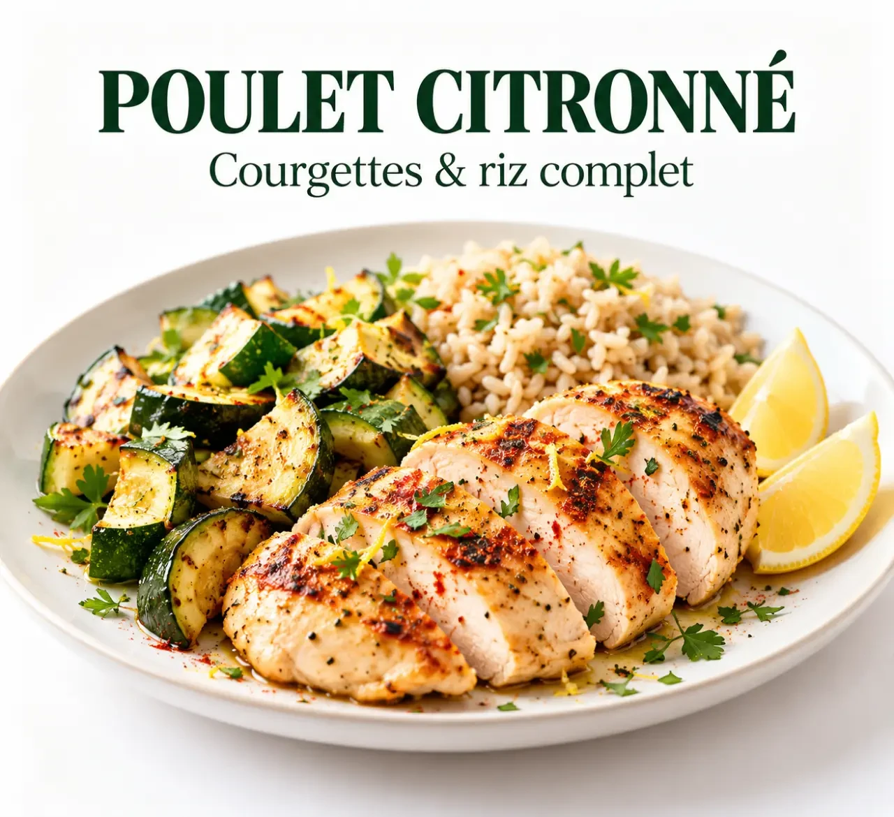 Recette healthy perte de poids : poulet citronné, courgette et riz complet