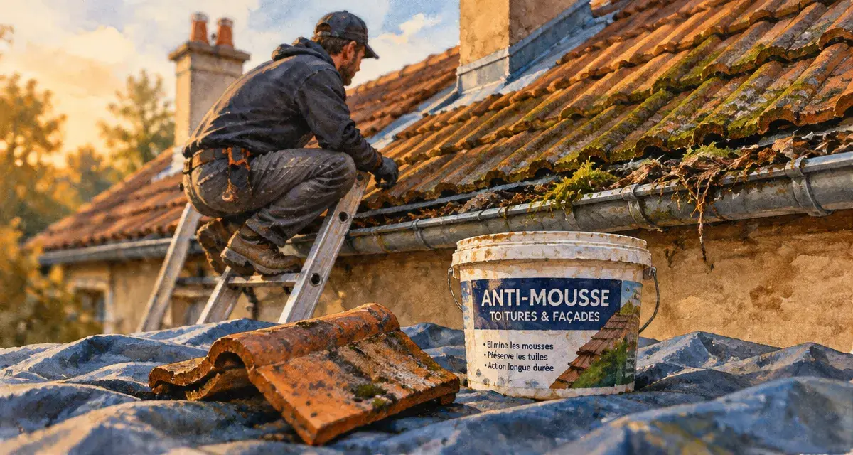 Entreprise de nettoyage toiture : couvreur avec devis précis contre mousses avant hydrofuge