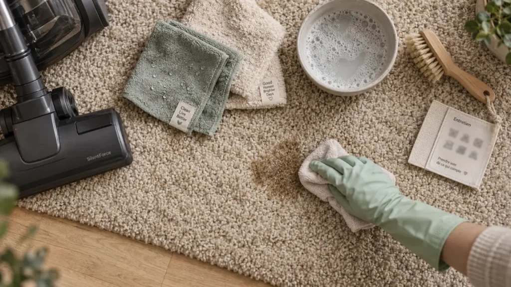 Nettoyer un tapis sans l’abîmer : adaptez l’eau, le produit et le séchage