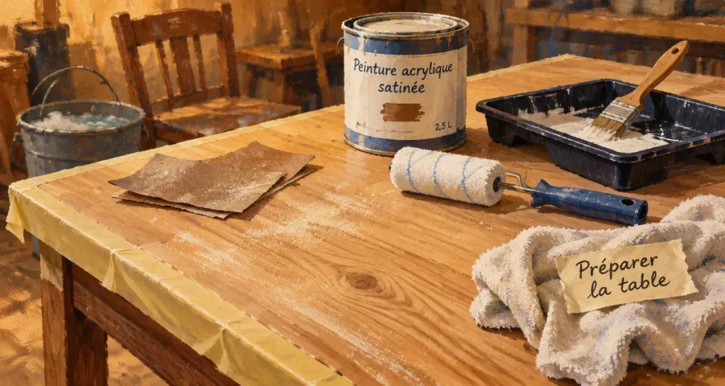 Peindre une table en bois durablement : préparation, peinture et protection