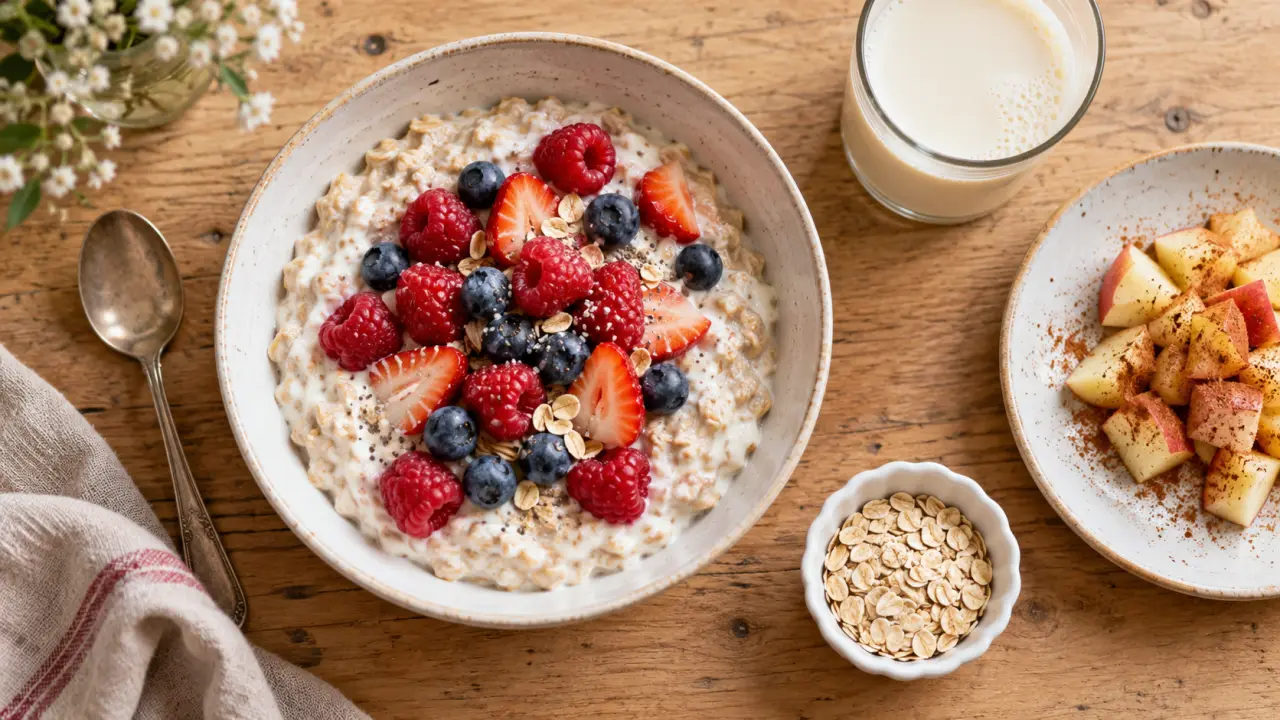 Recette healthy perte de poids : bol d’avoine skyr aux fruits rouges, rassasiant