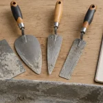 Truelle de macon et lames pour joints précis